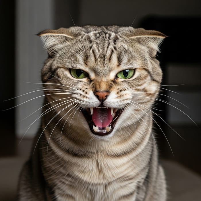 Very Angry Cat - Intense Feline Expression