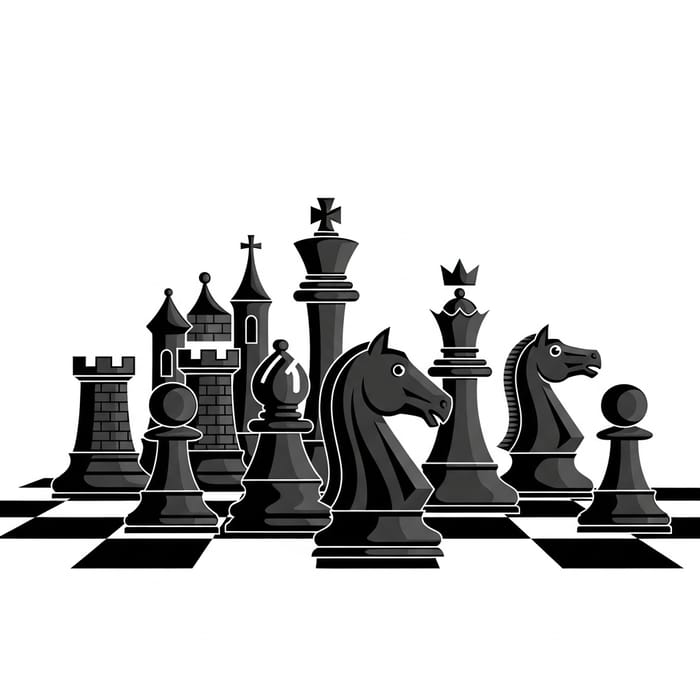 Abstract Chess Pieces: A Visual Harmony Abstract Chess Pieces: A Visual Harmony