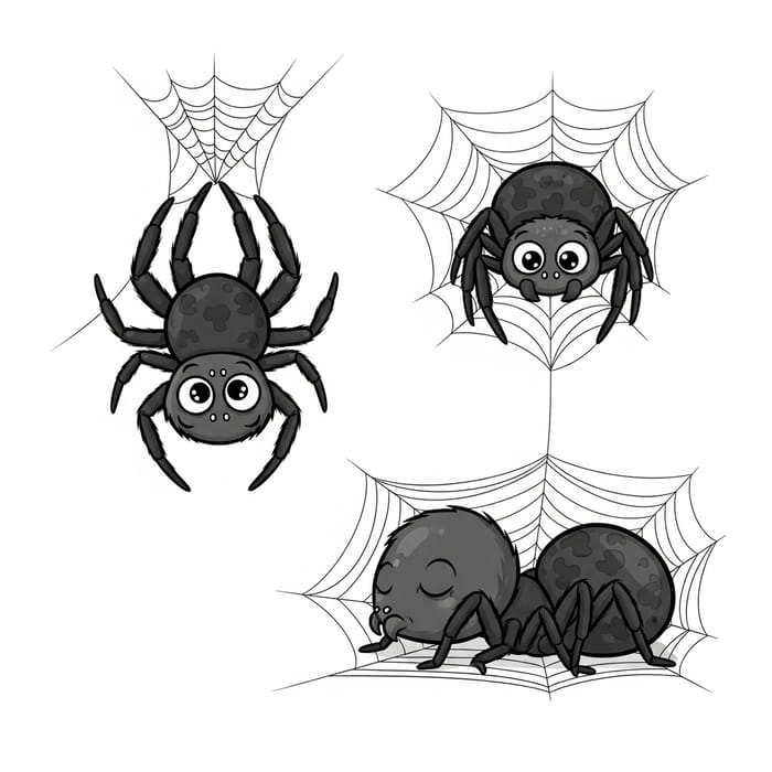 Create Delightful Cartoon Spider Poses | Fun Illustrations Create Delightful Cartoon Spider Poses | Fun Illustrations