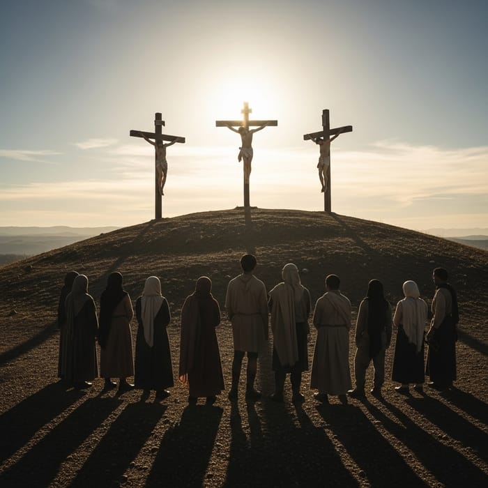 Ancient Israel: Three Crucified Men on Hill Ancient Israel: Three Crucified Men on Hill