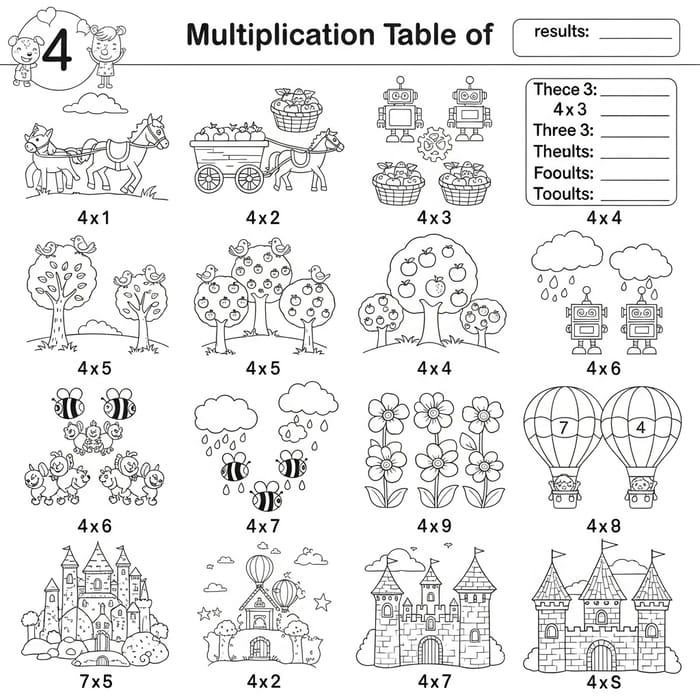 Vibrant Multiplication Table for Kids | Fun Coloring Page Activity