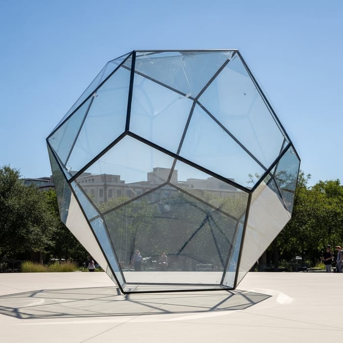 50 Ft Clear Glass Dodecahedron: Ethereal Airborne Art 50 Ft Clear Glass Dodecahedron: Ethereal Airborne Art