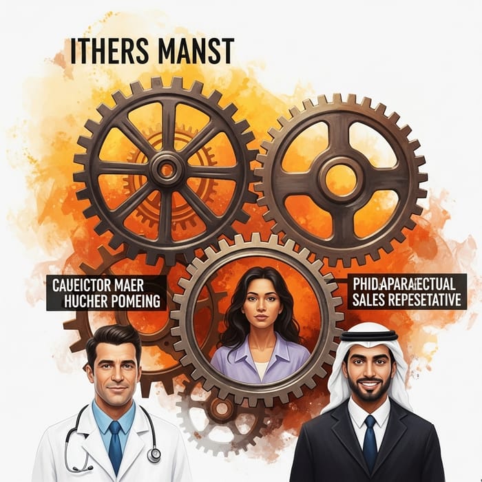 Interconnected Healthcare Collaboration Art