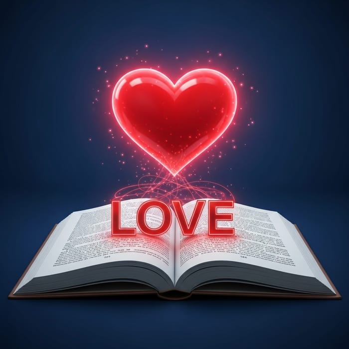 A Beautiful Tale of Love: Vibrant Heart & Open Book A Beautiful Tale of Love: Vibrant Heart & Open Book