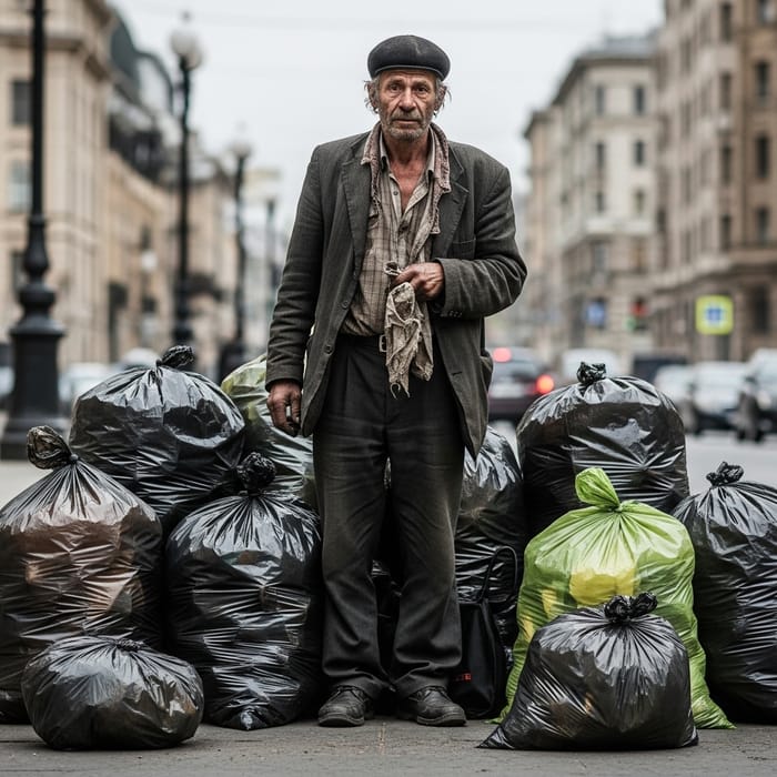Wealthy Russian Homeless Man: Paradox of Affluence and Destitution Wealthy Russian Homeless Man: Paradox of Affluence and Destitution