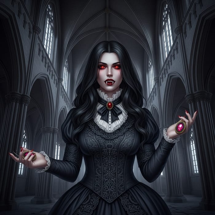 Ethereal Gothic Female Vampire | Dark Fantasy Imagery