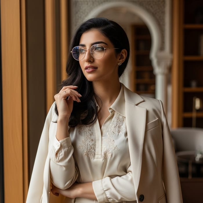 Stylish Girl Wearing Trendy Glasses