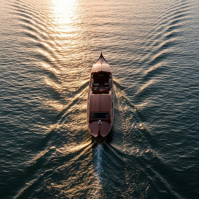 Sleek Boat Sailing on Water