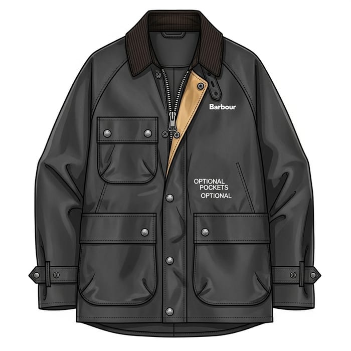 Men's Barbour-Style Jacket Sketch & Pattern Reference Men's Barbour-Style Jacket Sketch & Pattern Reference