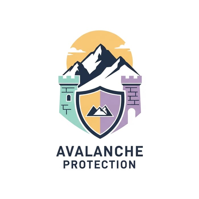 Pastel Avalanche Protection Logo | Design a Safe Symbol