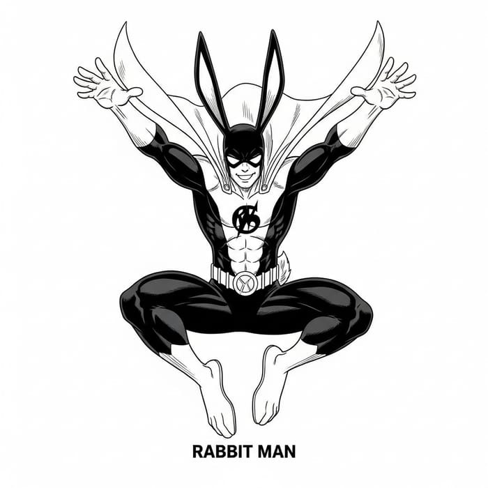 Rabbit Man: Dynamic Manga-Style Superhero Art Rabbit Man: Dynamic Manga-Style Superhero Art
