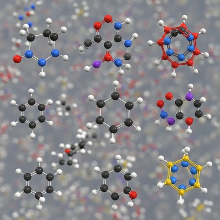 Vibrant Organic Molecules: Detailed Visualization Vibrant Organic Molecules: Detailed Visualization