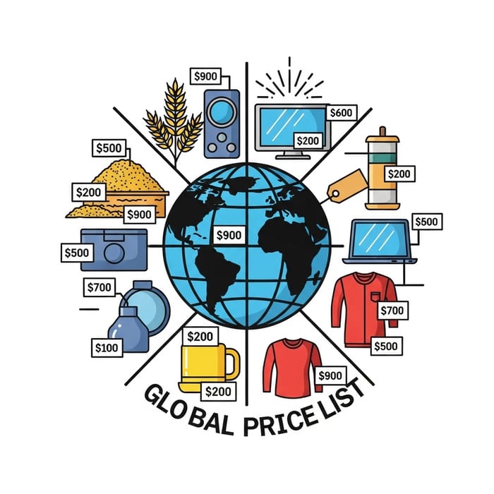 Worldwide Goods Price List Logo - Unique Pricing Concept Worldwide Goods Price List Logo - Unique Pricing Concept
