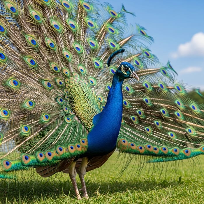 Majestic Peacock Displaying Its Vibrant Feathers Majestic Peacock Displaying Its Vibrant Feathers