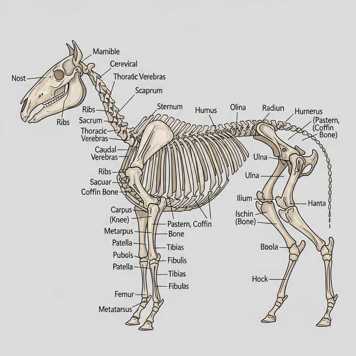 Clear Horse Bone Anatomy | Explore Detailed Skeletal Structure Clear Horse Bone Anatomy | Explore Detailed Skeletal Structure