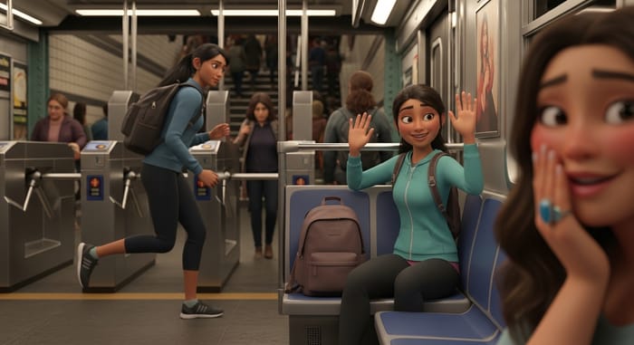 Subway Encounter: Dynamic Scene of Friendship in City Hub Subway Encounter: Dynamic Scene of Friendship in City Hub