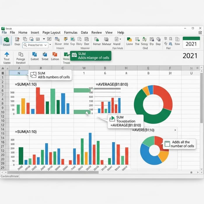 Apprendre Excel 2021: Interface, Menus, Ribbon, Formulas & Charts