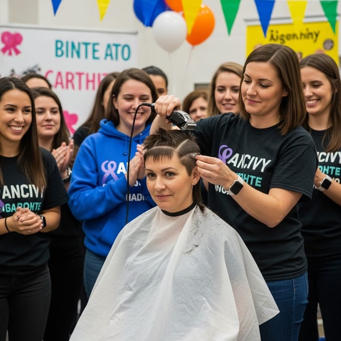 Woman Shaving Head for Charity: Inspirational Act