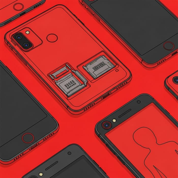 High-Resolution Smartphone Drawings, Red Background