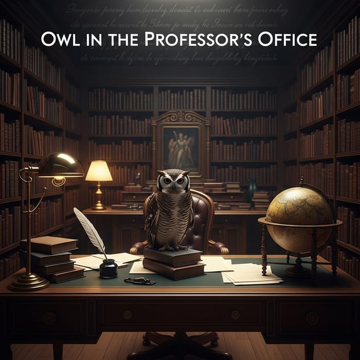 Enchanted Owl in Professor's Office Video - Academic Elegance Enchanted Owl in Professor's Office Video - Academic Elegance