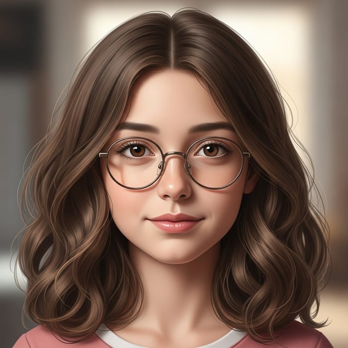 Medium Brown Hair Girl with Oval Face and Brown Eyes