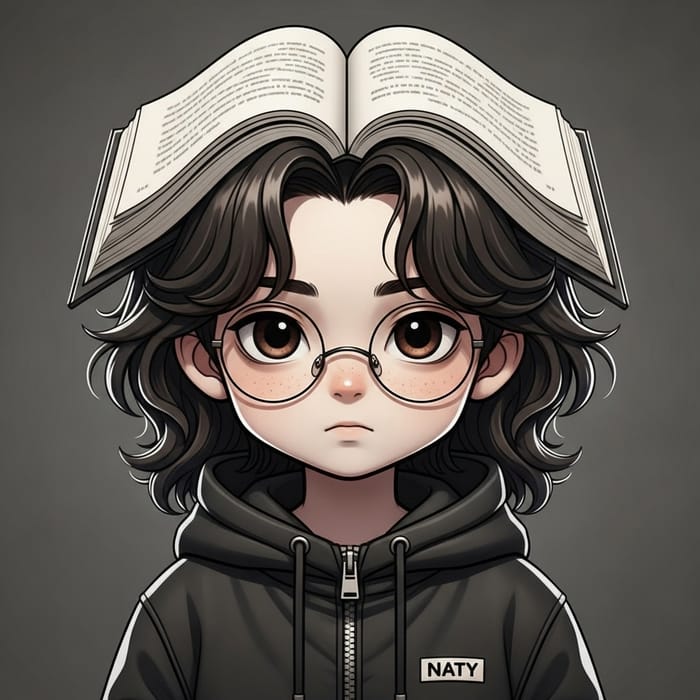 Dark and Edgy White Boy with Wavy Hair and Naty Jacket