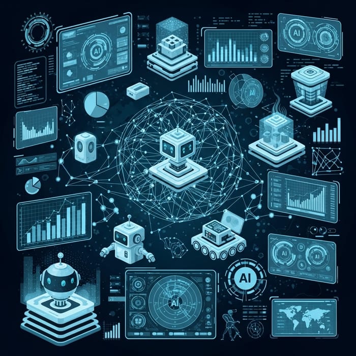 Futuristic AI Automation Visual Representation Futuristic AI Automation Visual Representation