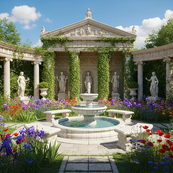 Enchanted Greek-style Garden Facade Enchanted Greek-style Garden Facade