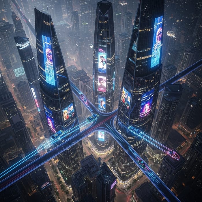 Futuristic Riyadh Saudi Arabia - Neon Cityscape & Cyberpunk Vibes Futuristic Riyadh Saudi Arabia - Neon Cityscape & Cyberpunk Vibes