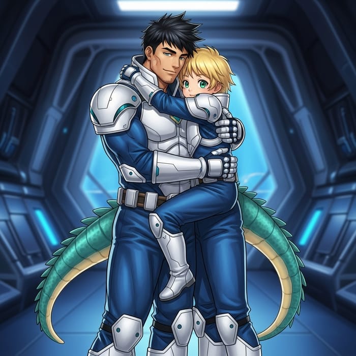 Futuristic Saiyan Warrior Costume for Man and Child
