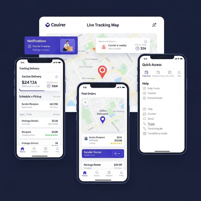 Courier UI Design: Streamlined Interface for Efficient Delivery
