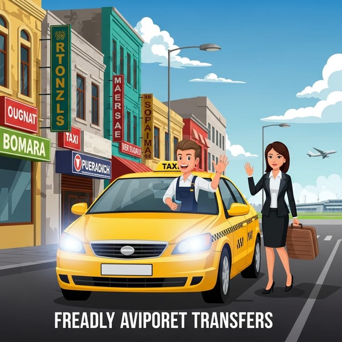 Convenient Airport Taxi Service | Multicultural City Scene