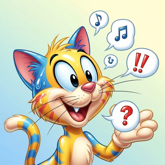 Cheerful Talking Cat Drawing Cheerful Talking Cat Drawing