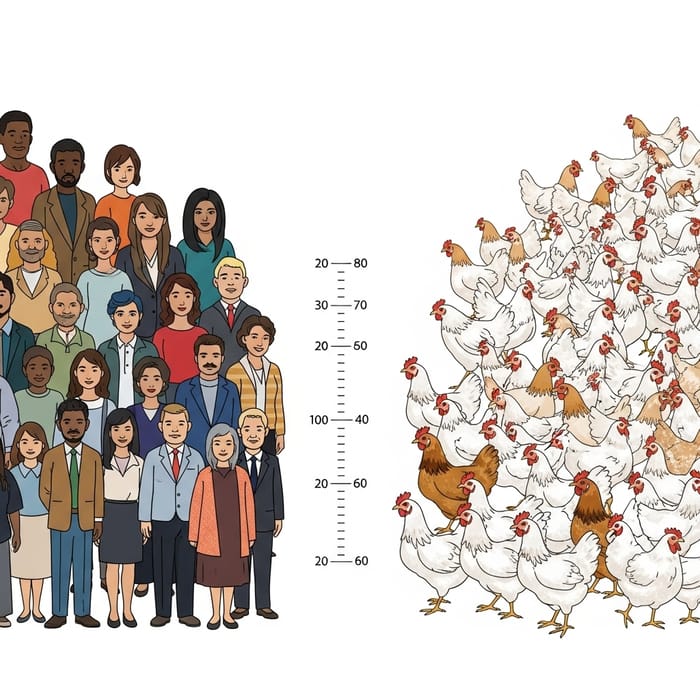 More Chickens Than Humans: Visual Representation
