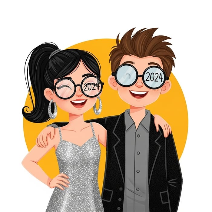 Stylish Young Couple in 2024: Trendy Outfits and Smiling Faces