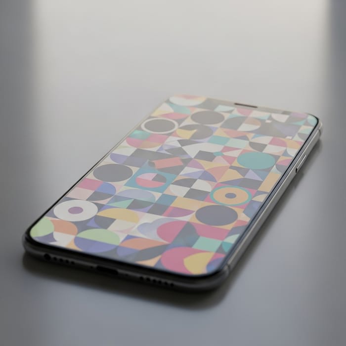 Stylish Smartphone with Abstract Geometric Design