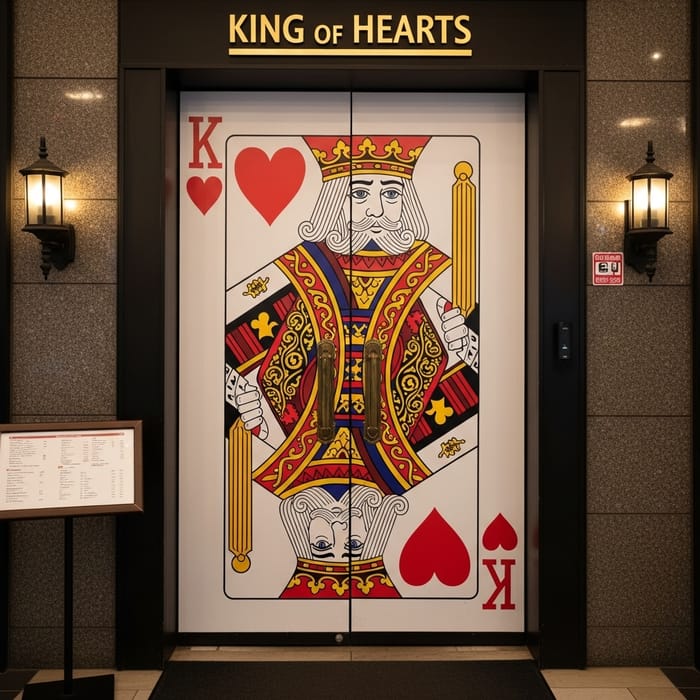 King of Heart Themed Restaurant Entrance | Royal Decor