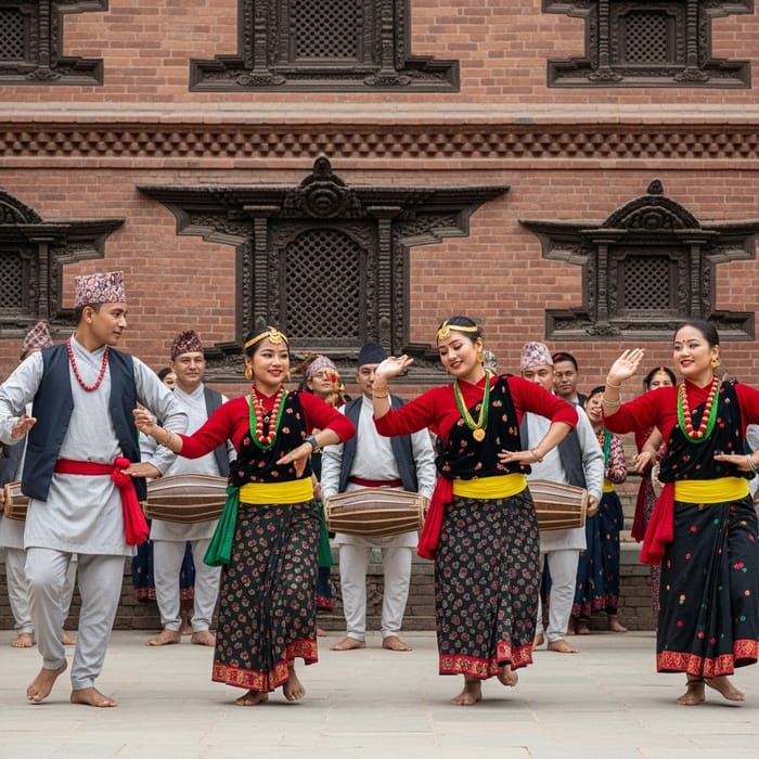 Vibrant Newari Culture Dance in Kathmandu, Nepal Vibrant Newari Culture Dance in Kathmandu, Nepal