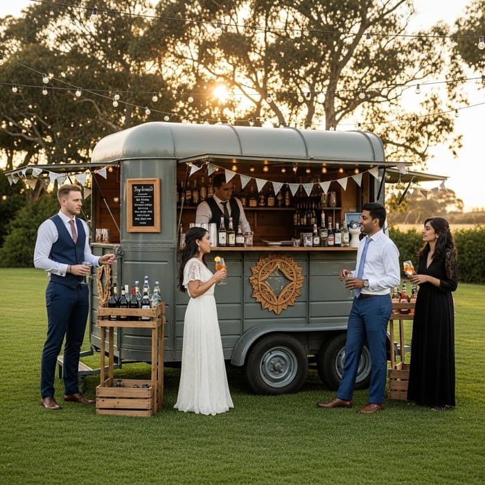 Rustic Outdoor Wedding Horse Box Bar | Beverages & Atmosphere