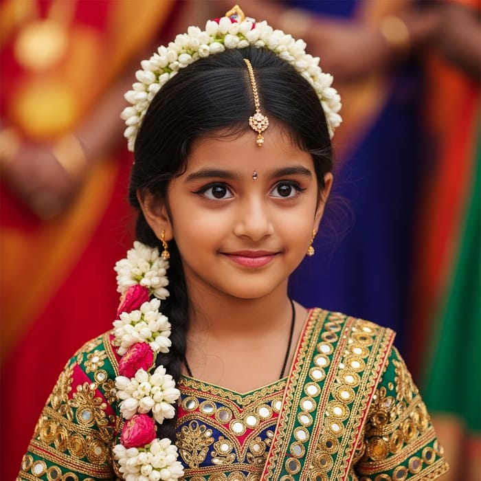 Indian Girl with Gajra: Vibrant Cultural Beauty and Charm