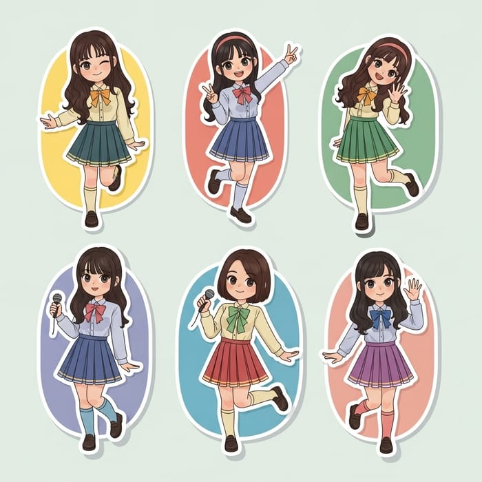 JKT48 Indonesian Idol Group Sticker Set