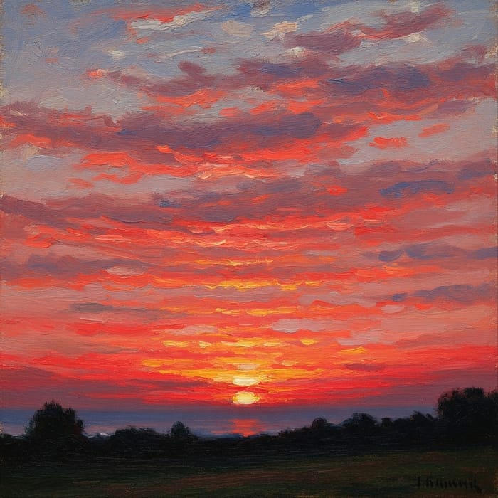 Impressionist Sunset Painting | Expressive Sky & Landscape Art Impressionist Sunset Painting | Expressive Sky & Landscape Art