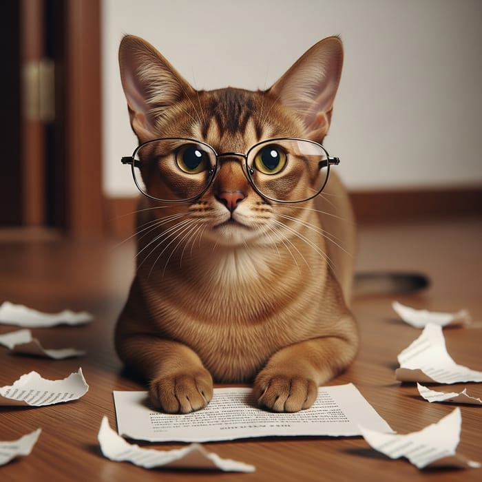 Draw Cat in Glasses