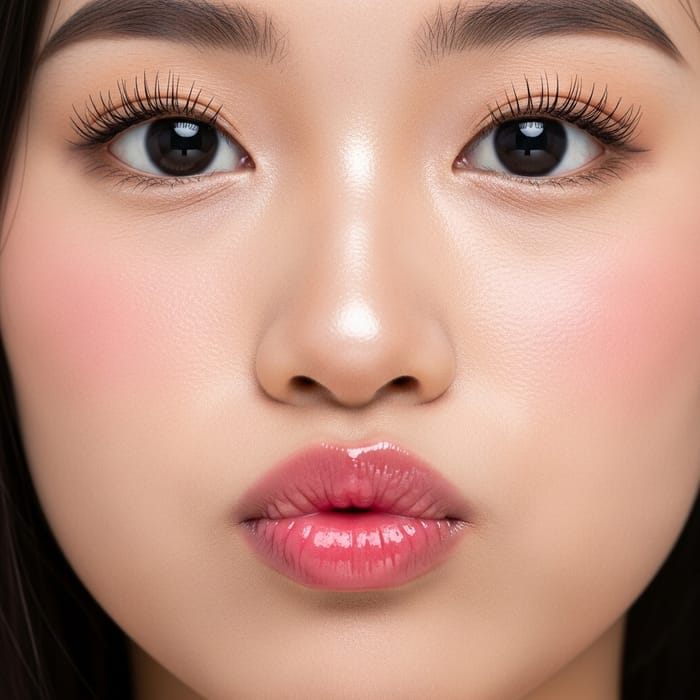Natural Plump Lips & Black Eyes Makeup Look