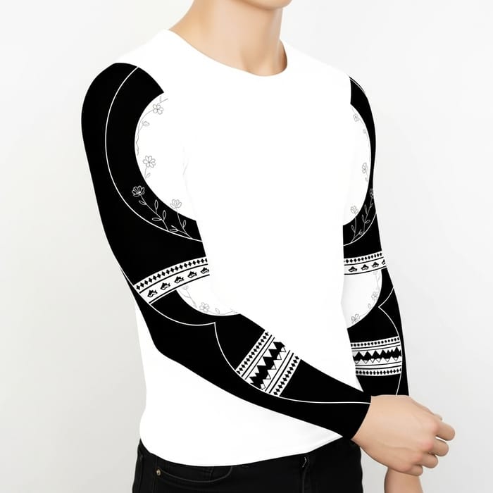 Modern Geometric Sleeve Design with Negative Space Emphasis