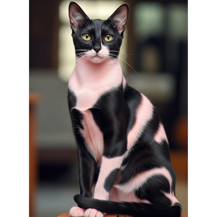 Elegant Black & Pink Indian Cat