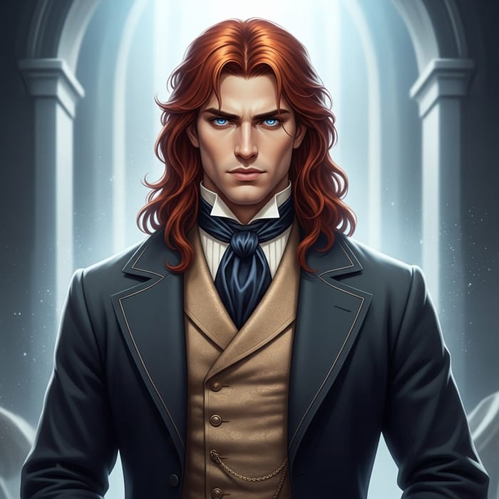 Majestic Greek God with Blue Eyes & Fiery Red Hair Majestic Greek God with Blue Eyes & Fiery Red Hair
