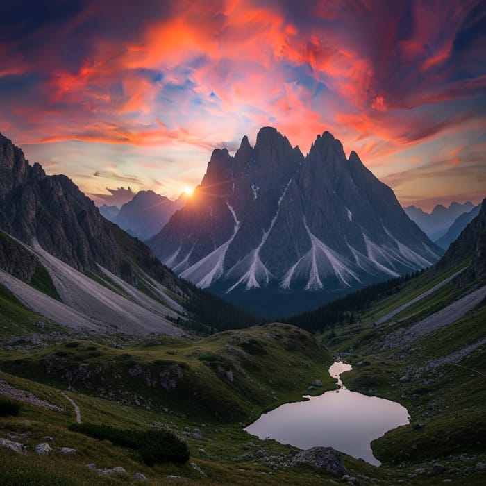 Majestic Mountain Landscape | Abstract Interpretation Majestic Mountain Landscape | Abstract Interpretation
