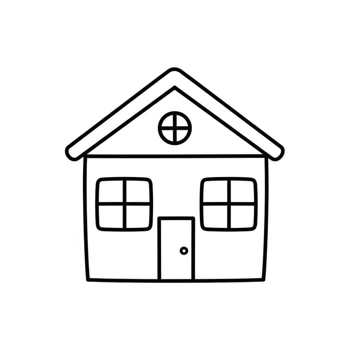 Simple and Cute House Drawing for Kids Simple and Cute House Drawing for Kids