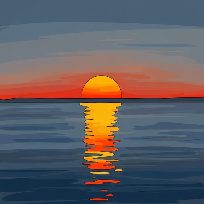 Minimalist Digital Artwork Inspired by Claude Monet, Sunrise Minimalist Digital Artwork Inspired by Claude Monet, Sunrise